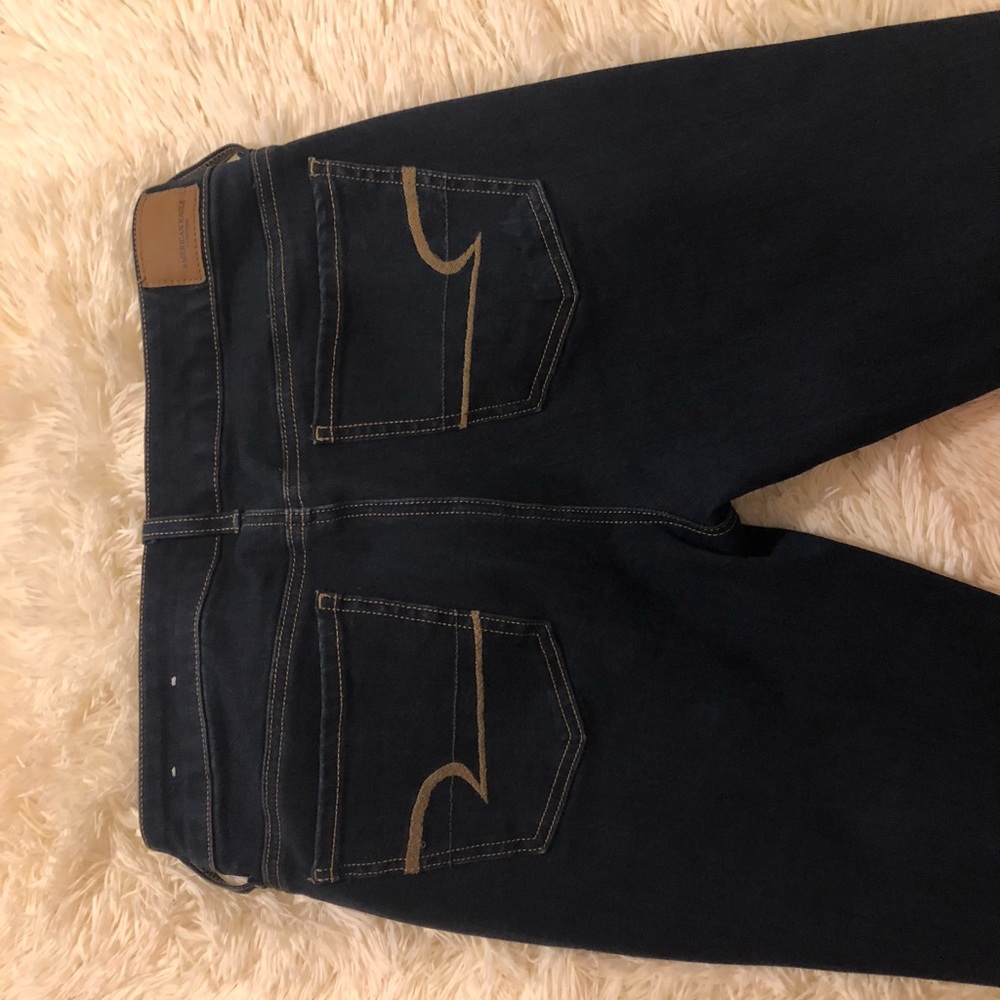 AE dark wash skinny jeans